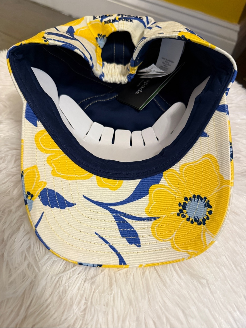 kate spade new york Floral Baseball Cap - Yellow & Blue - Picture 3 of 4